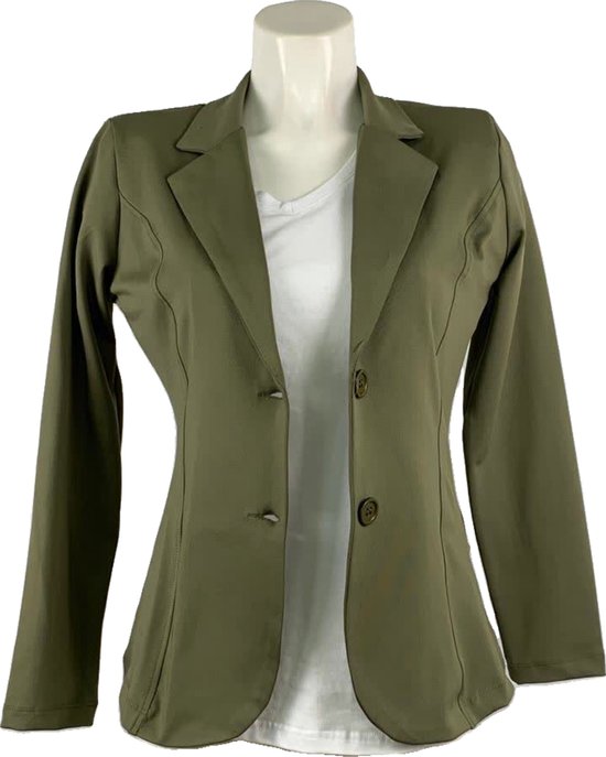 Angelle Milan - Vêtements de voyage pour femme - Veste militaire à 2 boutons - Respirante - Infroissable - Durable - En 5 tailles - Taille XL