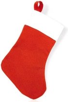 merkloze Rode kerstsok 29 cm - Relatie geschenk - Voordelige kerstsok