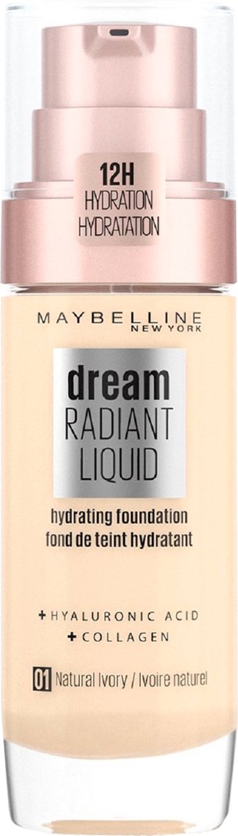 Bol.com Maybelline New York - Dream Radiant Liquid - 01 Natural Ivory - Foundation Geschikt voor de Droge Huid met Hyaluronzuur ... aanbieding