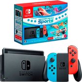 Nintendo Switch Console - Nintendo Switch Sports + 3 maanden Lidmaatschap Bundel - Blauw / Rood