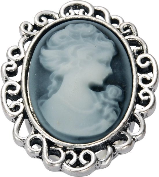 Behave Verstelbare ring met vrouwen silhouet vintage design