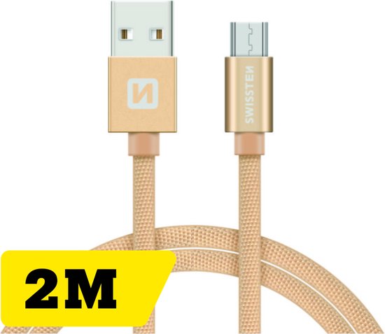 Swissten Micro USB vers USB - 2M - Or
