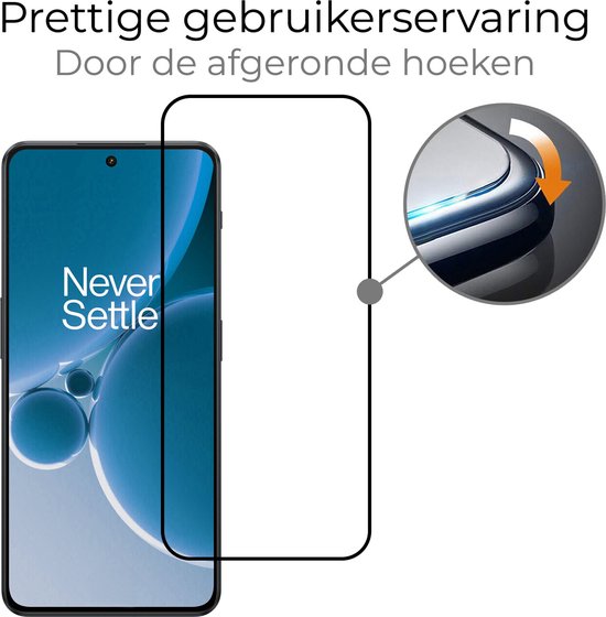 Smartphone met beschermfolie, weergave van de afgeronde hoeken voor een prettige gebruikerservaring.