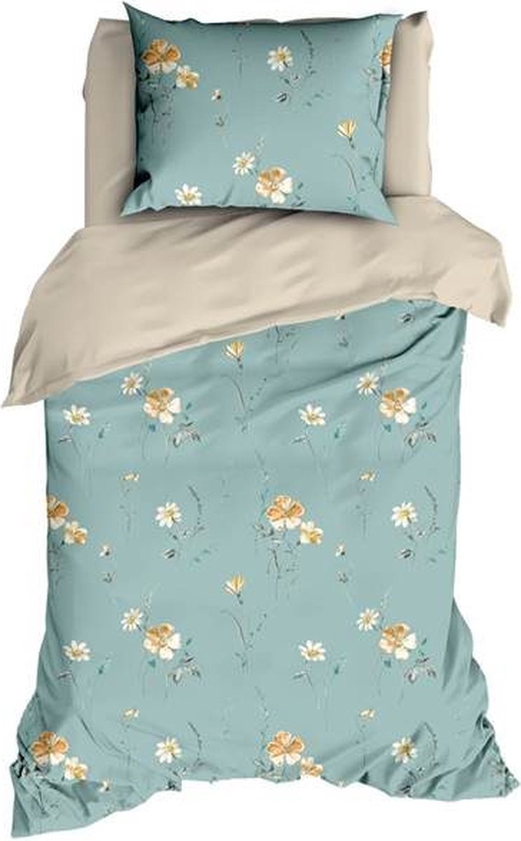 Satin D Or Satin d'Or Zabina Dekbedovertrek - Eenpersoons - 140x200/220 cm - Aquablue