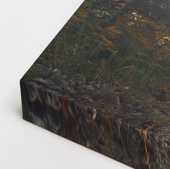 Artaza Peinture sur toile Pentaptyque Cerf debout dans une forêt d'automne - 100x50 - Photo sur toile - Impression sur toile