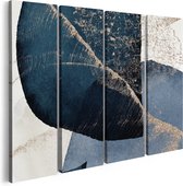Artaza Canvas Schilderij Vierluik Abstracte Kunst - Marmer met Gloed - 120x90 - Foto Op Canvas - Canvas Print