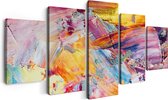 Artaza Canvas Schilderij Vijfluik Abstracte Kunst - Aquarel Gemengde Kleuren - 150x80 - Foto Op Canvas - Canvas Print