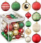 Bol.com 50 stuks kerstballen ornamenten voor delicate kerstdecoratie ballen knutselset onbreekbare kunststof kerstboomversiering... aanbieding