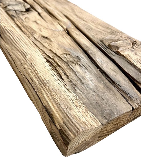 Rustiek eiken spoorwegplank 120 x 45 cm - Boomstam - Boomstam plank - Wandplank hout - Wand plank - Wandplank - Houten plank - Houten planken voor muur - WOODBROTHERS