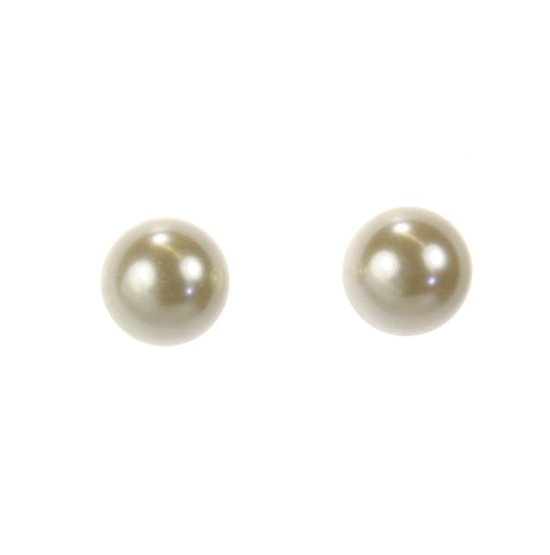 Boucles d'oreilles Behave Pearl - Femme - Boucles d'oreilles à tige Perle Crème Beige 10 mm de diamètre - Boucles d'oreilles pendantes - Clips d'oreilles