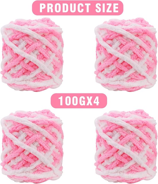 Breiwol - acryl haakgaren, 12 x 50 g, verschillende kleuren, breiwol, dubbel gebreid, gehaakte wol en garen voor het breien van wol pakketten (met 2 haakjes
