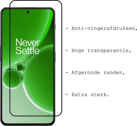 Screenprotector: Anti-vingerafdruk, hoge transparantie, afgeronde randen, extra sterk.