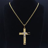 Donley - Ketting - cross- kruis - jesus - cubaans - don - zilver - silver - jesus kruis - Goud - Cubaanse ketting jesus - heilige ketting - geloof ketting - christelijke ketting - Jesus Christus