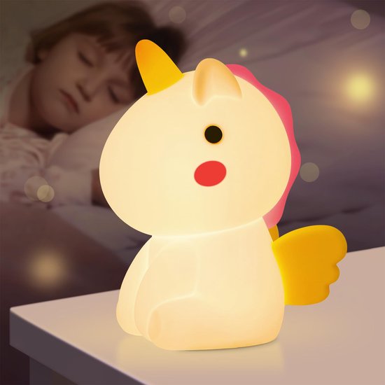 YONO Veilleuse Enfants Unicorn - Intensité variable et rechargeable par USB - Différentes couleurs LED - 14 cm