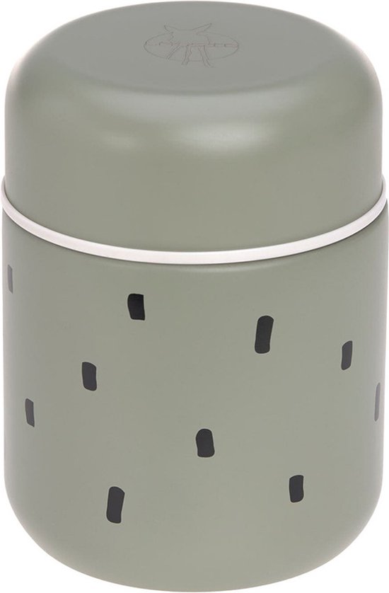 Lässig Food Jar (isothermisch bewaarpotje voor babyvoeding) Medium - Happy Prints - Olive