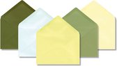 50x Gekleurde envelop - Mix Groen - 10x5 - 90 grams - 120 x 176mm