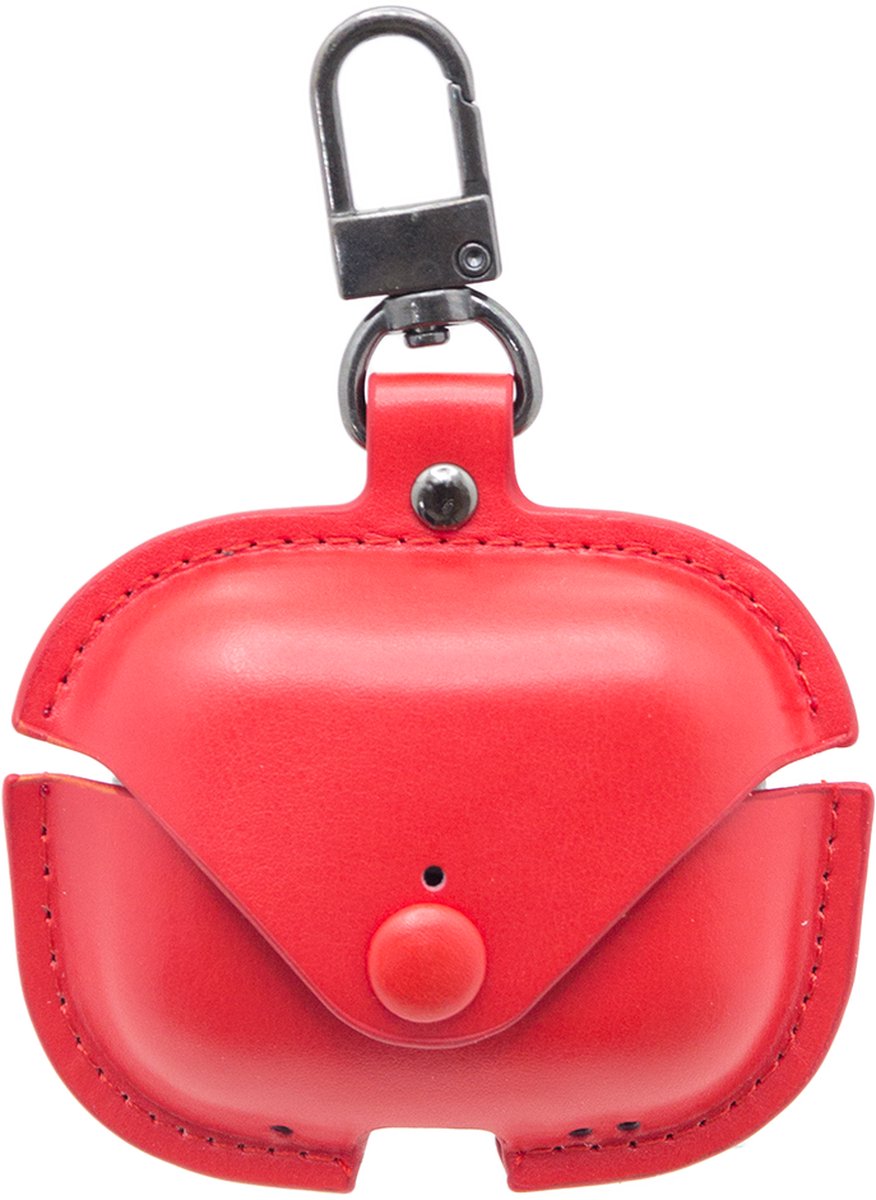 Premium Hoesje Geschikt Voor Airpods Pro Case Rood Oplaadcase Leer