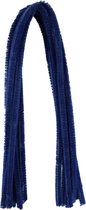 Chenilledraad - 20x - donker blauw - 8 mm x 50 cm - hobby/knutsel materialen