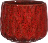 Ideas4seasons Pot de fleur/pot de fleurs - rouge foncé - pour plante d'intérieur - D15 x H12 cm