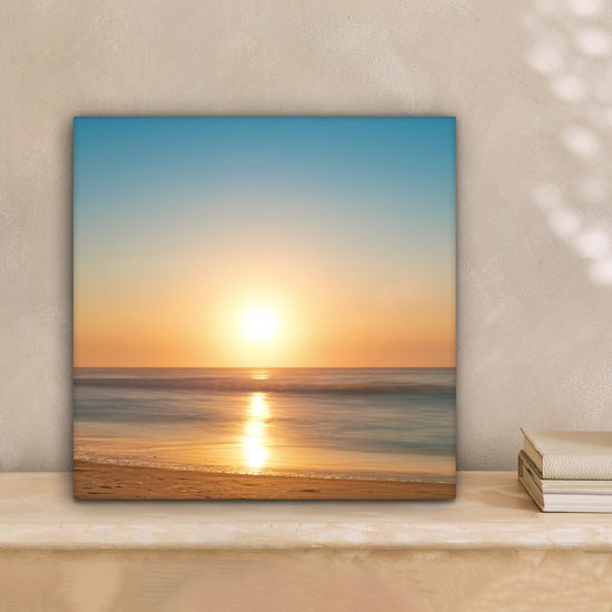 Tableau sur toile 20x20 cm - Décoration murale Mer - Couleurs - Soleil - Décoration murale salon - Décoration chambre - Accessoires chambre - Peintures sur toile