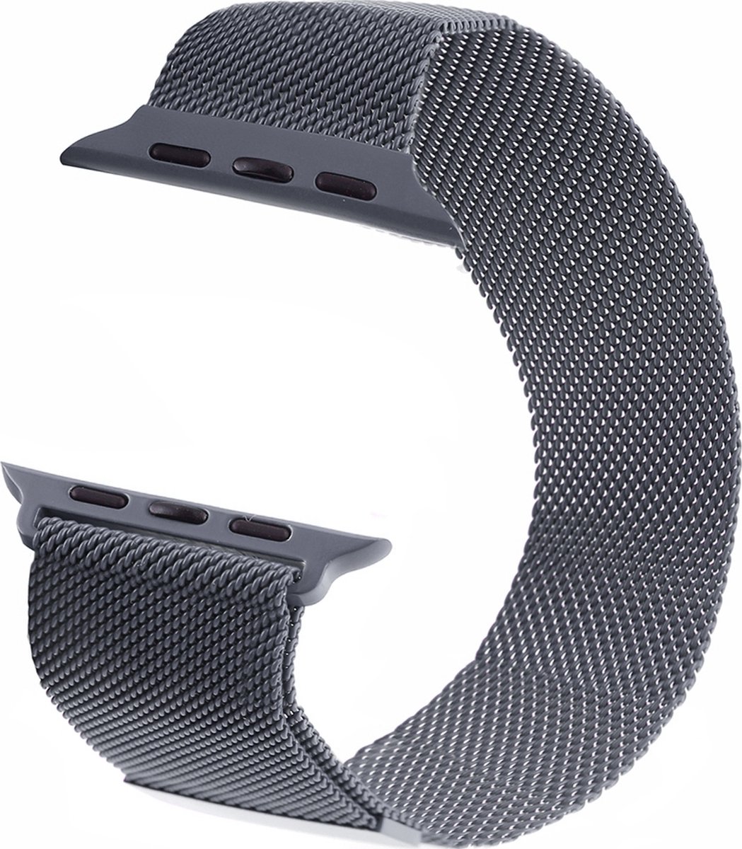 Mobigear Loop Milanese Watch bandje geschikt voor Apple Watch Bandje Magneetsluiting - 49/45/44/42 mm - Grijs