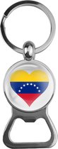 Glas à bière avec décapsuleur - Drapeau du cœur Venezuela