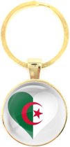 Sleutelhanger Glas - Hart Vlag Algerije