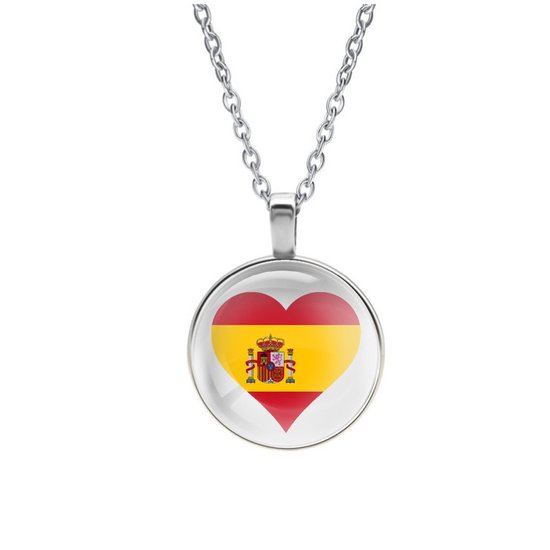 Ketting Glas - Hart Vlag Spanje