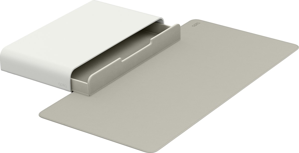 Aptiq bureau set voor monitor - organizer lade – desk mat – ergonomisch – design – White