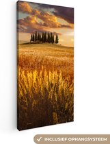 Canvas Schilderij Toscane - Italië - Landschap - 40x80 cm - Wanddecoratie