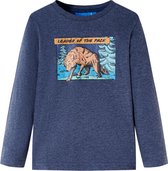 vidaXL-Kindershirt-met-lange-mouwen-wolvenprint-140-gemêleerd-donkerblauw