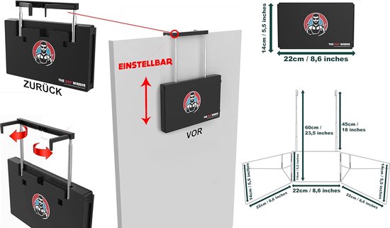 3-weg spiegel voor zelf haar knippen 360 spiegel met LED-verlichting