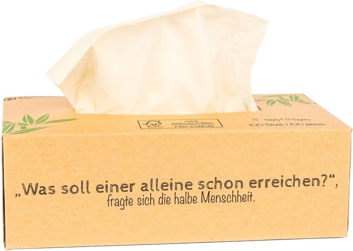 Pandoo Bamboe Tissues - 6 dozen - 100 tissues per doos - Absorberend - Veganistisch - FSC-gecertificeerd