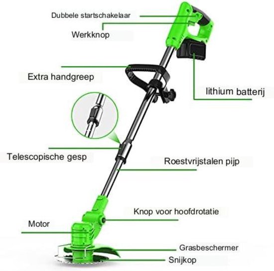 Onkruidborstel Electrisch - Bosmaaier Electtrisch - Onkruidverwijderaar Electrisch - Groen — afbeelding 4