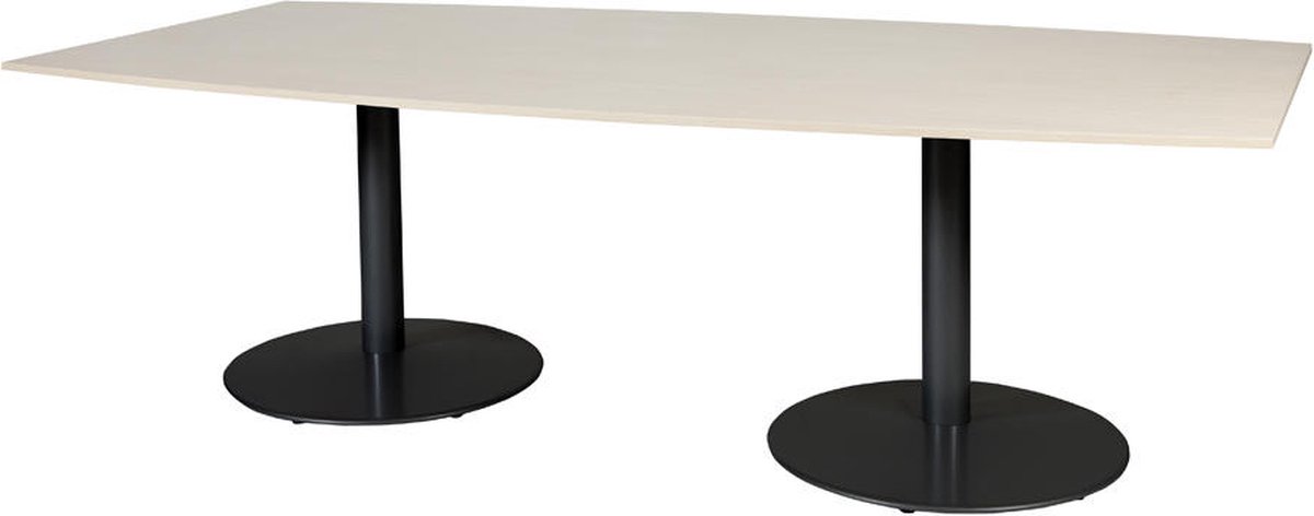 Schaffenburg Vergadertafel - Linesto 200x100 tonv. grijs - wit frame