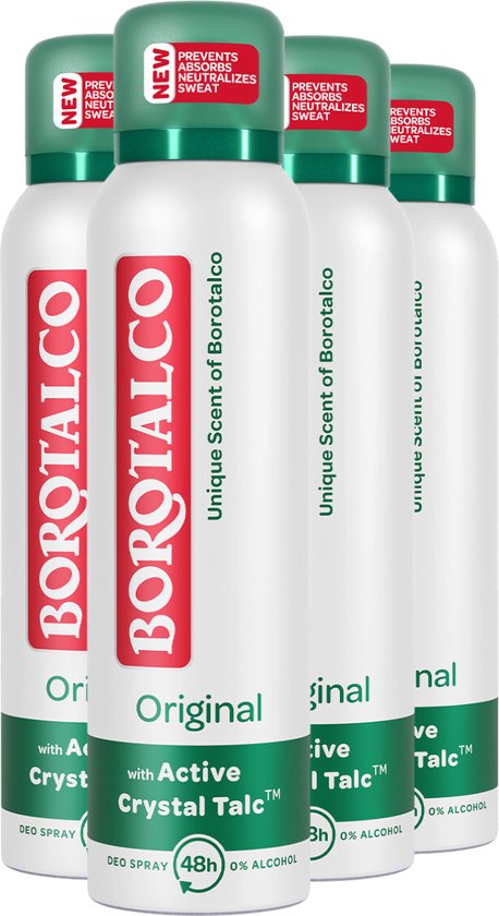 Borotalco Original spray - 4 stuks - voordeelverpakking - Borotalco