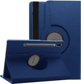 Hoes Geschikt voor Samsung Galaxy Tab S9 / S9 FE hoes Donker Blauw – Hoes Geschikt voor Samsung Galaxy Tab S9 / S9 FE tablet hoes – 360° draaibaar bookcase - Ntech