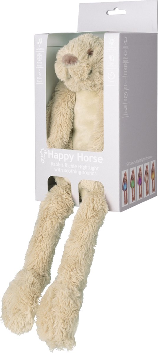 Happy Horse Konijn Richie Nachtlampje met rustgevende geluiden 34cm - Beige - Baby cadeau van Happy Horse — afbeelding 3