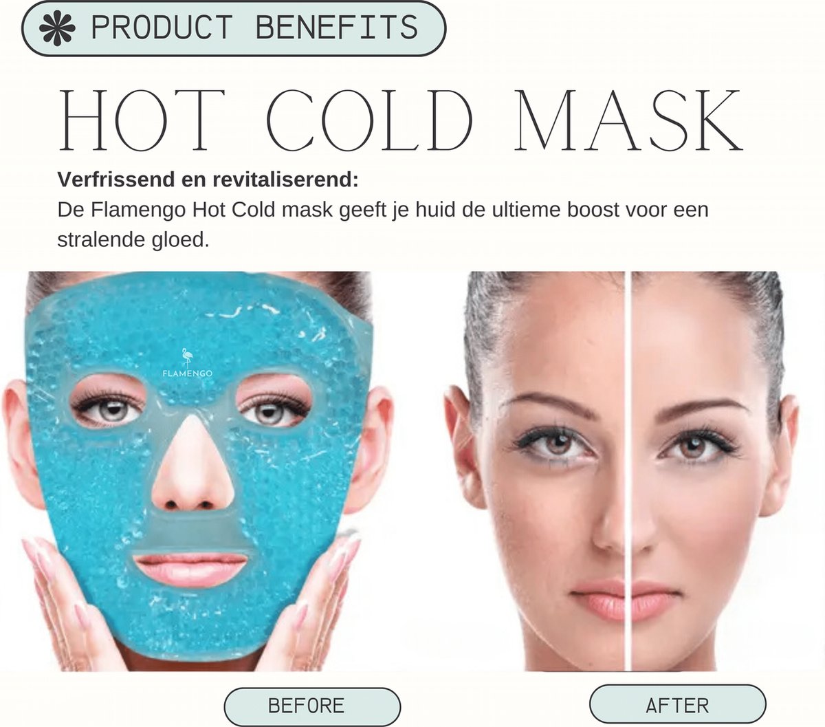 Flamengo® Hot Cold Masker - warm koud Compres - oogmasker - koelmasker ijsmasker ijsroller — afbeelding 2