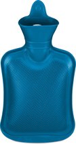Relaxdays kruik 1 liter - rubber - warmwaterkruik - veilige warmtekruik - blauw - groot