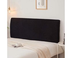 Beschermhoes voor het hoofdbord, all-inclusive hoofdbordhoes, rekbaar hoofdbordovertrek, elastisch, voor gevoerd hoofdeinde, zwart, 170-190 cm