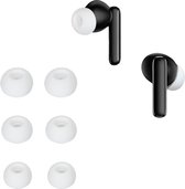 kwmobile 6x cover voor in-ear oortjes geschikt voor QCY T13 - Vervangende oordopjes van siliconen in wit - 3 maten