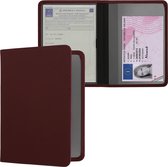 kwmobile Étui pour papiers de voiture et permis de conduire italiens - Étui avec porte-carte en mûre - Étui en simili cuir