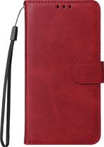 Mobigear Telefoonhoesje geschikt voor Samsung Galaxy S24 Hoesje | Mobigear Wallet Bookcase Portemonnee | Pasjeshouder voor 3 Pasjes | Telefoonhoesje voor Pinpas / OV Kaart / Rijbewijs - Rood