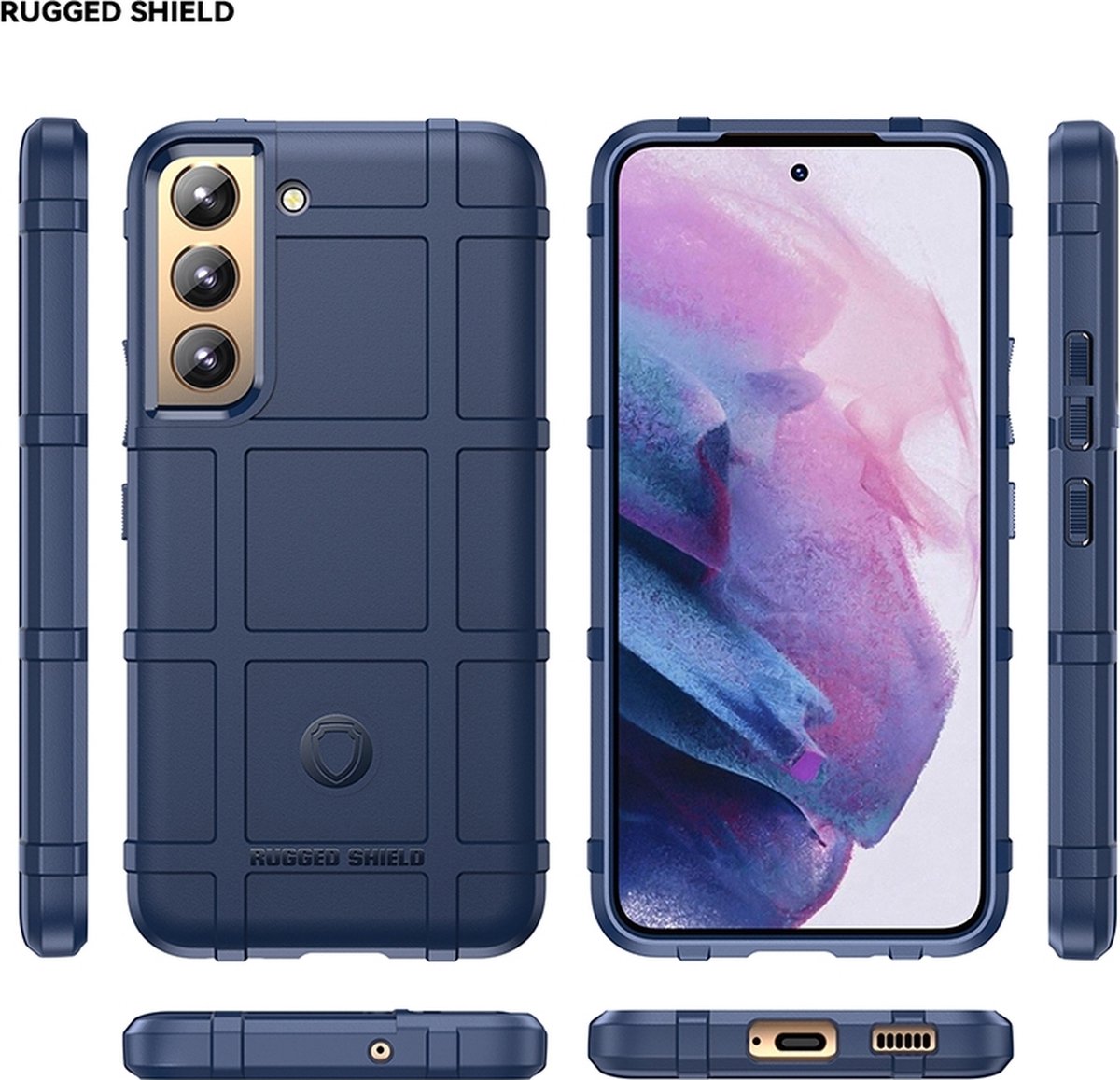 Mobigear Hoesje geschikt voor Samsung Galaxy S24 Plus Telefoonhoesje Flexibel TPU | Mobigear Rugged Shield Backcover Shockproof | Schokbestendig Galaxy S24 Plus Telefoonhoesje | Anti Shock Proof - Blauw