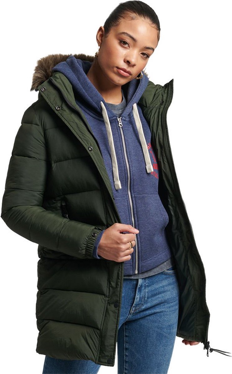 Superdry Vintage Hooded Dames Jas Donkergroen
