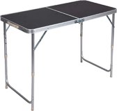 Table de pique-nique pliante Velox - Table de camping - Aluminium réglable en hauteur - Zwart