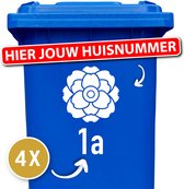 Lotus - Container sticker - kliko sticker - Wit - 4 Stuks - Stickers volwassenen - Cijfer stickers - Container stickers