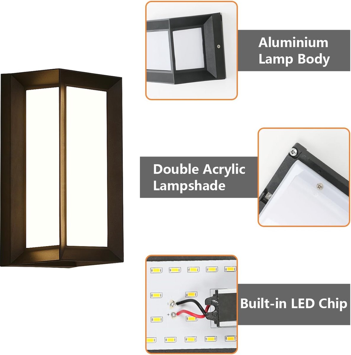 Lampe D'extérieur LED 18 W Avec Détecteur De Mouvement, Orientable