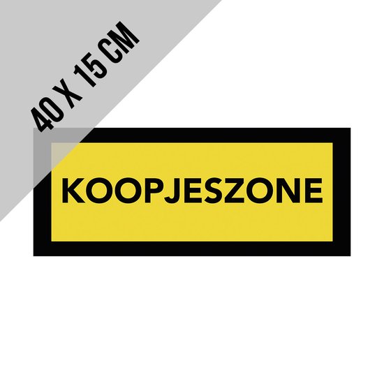 Foto: Pictogram bord koopjeszone 40 x 15 cm uitverkoop solden koopjes sales seizoenverkoop afprijzing verlaagde prijs geel opvallend polystyreen dikte 2 mm 1 stuk